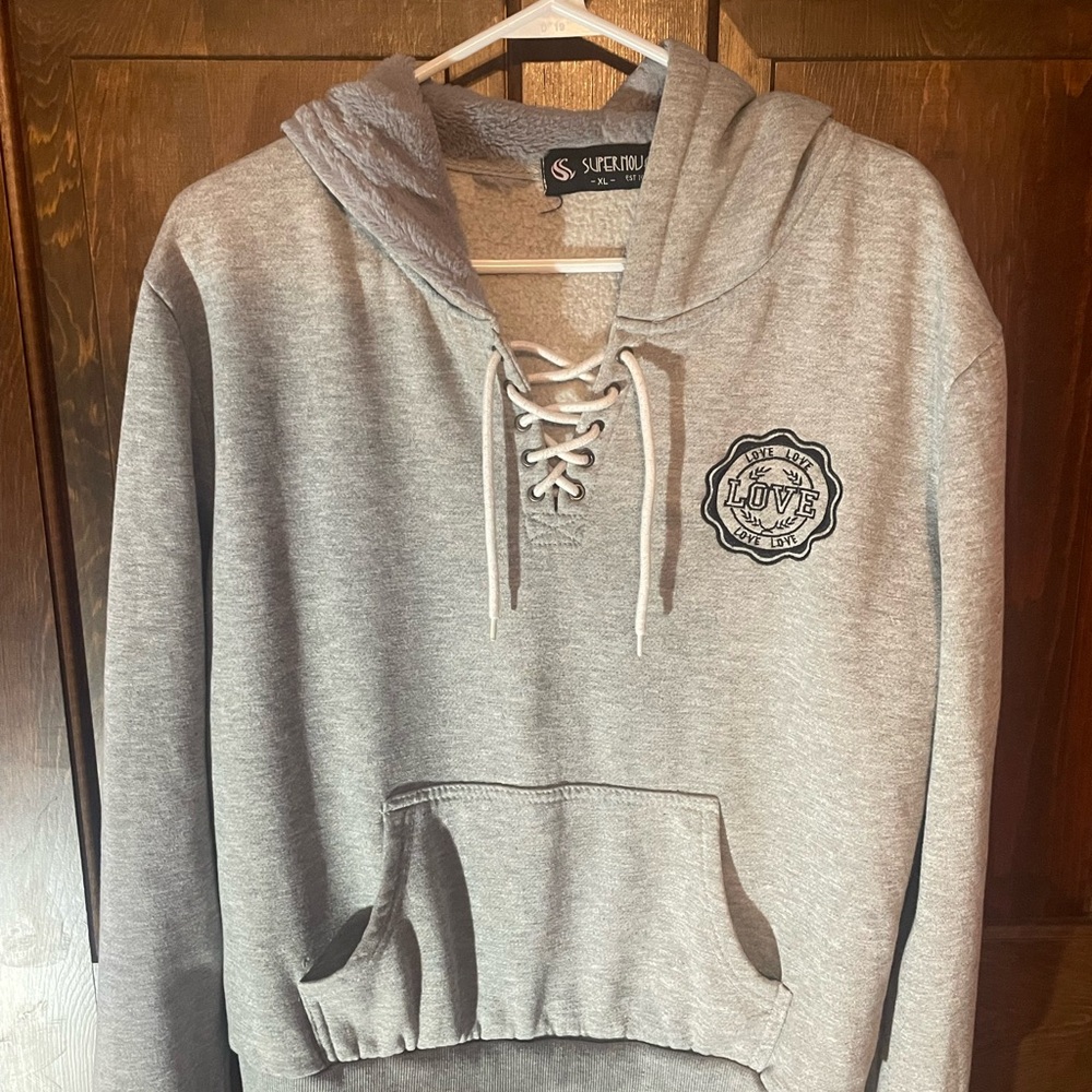 Supernova Grey Lace-Up Women’s Hoodie XL
